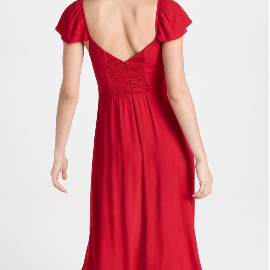 Reformation Baxley Dress Cherry